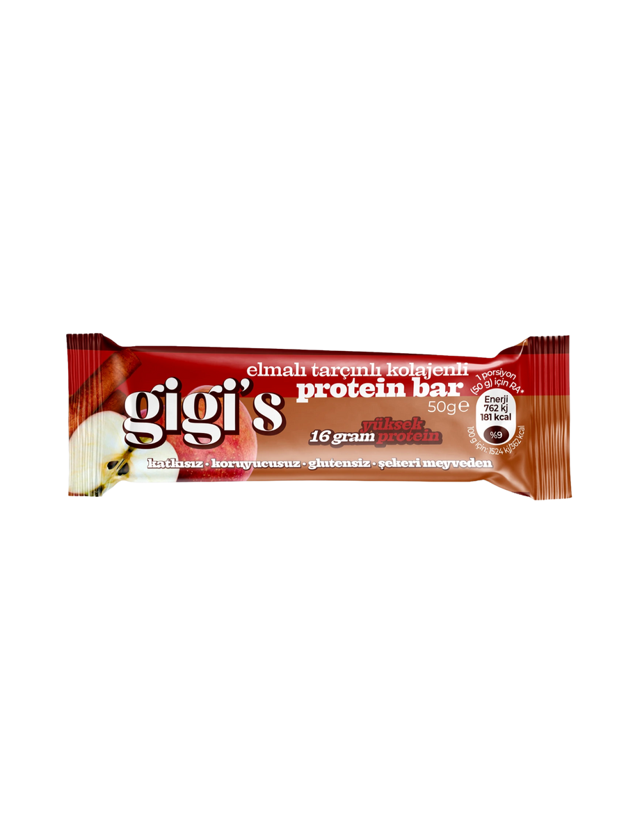 Gigi's Melties Elmalı Tarçınlı Kolajenli Yüksek Protein Bar 50 g