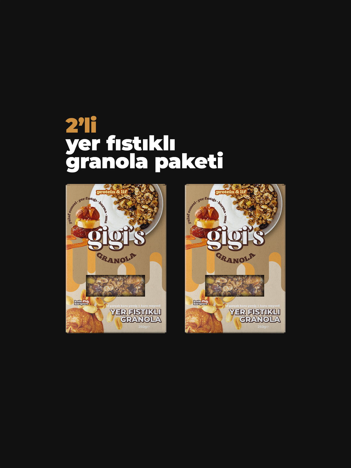 Yer Fıstıklı Granola 2'li Paket (250g x 2)