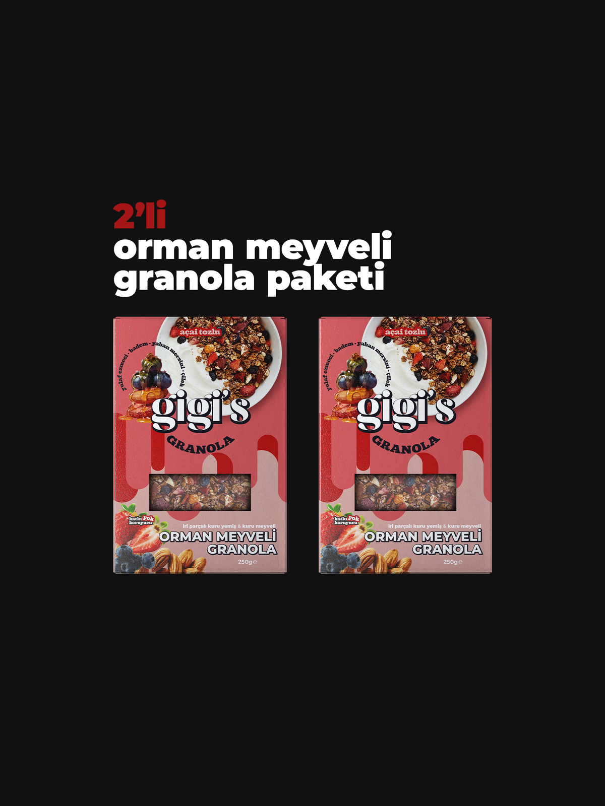 Açai Orman Meyveli Granola 2'li Paket (250g x 2)