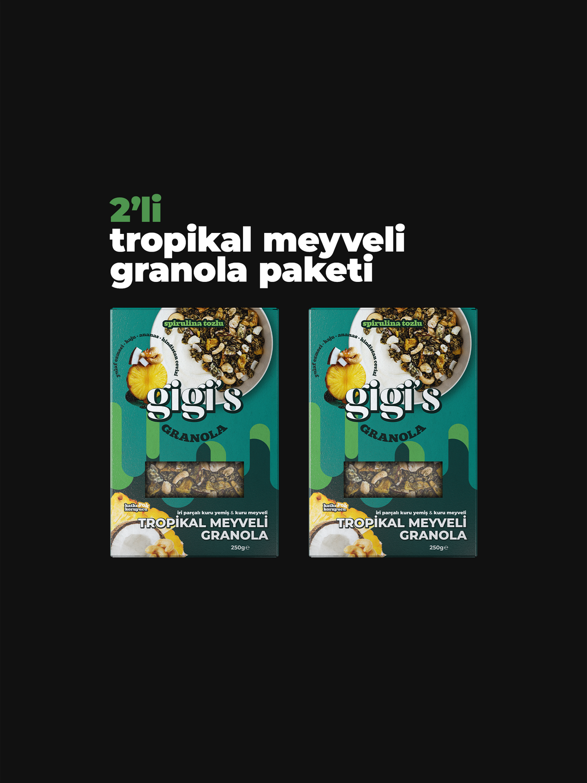 Tropikal Meyveli Granola 2'li Paket (250g x 2)
