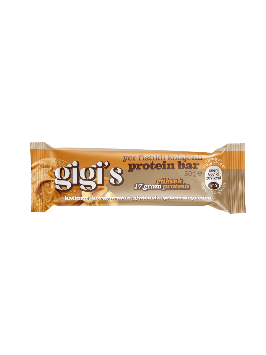 Gigi's Melties Yer Fıstıklı Kolajenli Yüksek Protein Bar 50 g