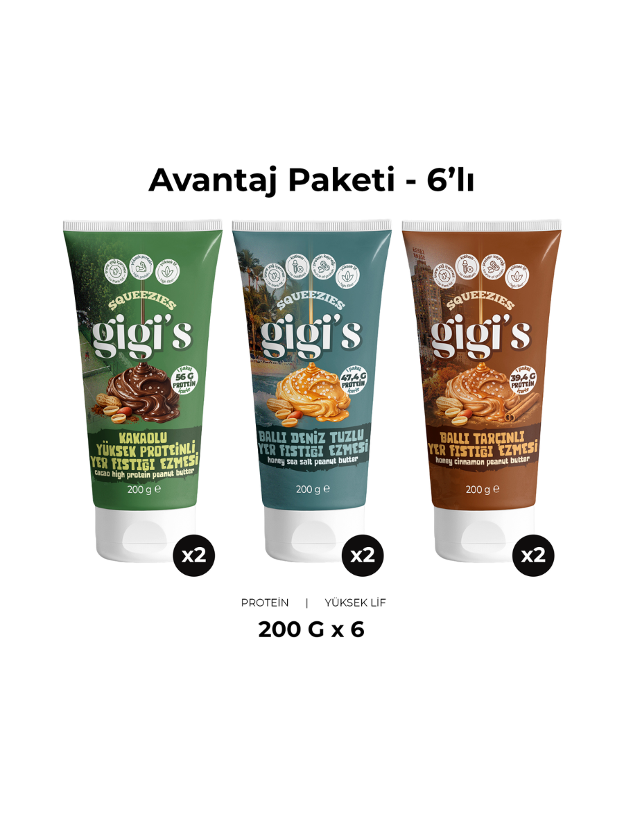 Gigi's Tüp Yer Fıstığı Ezmeleri Avantaj Paketi - 6'lı