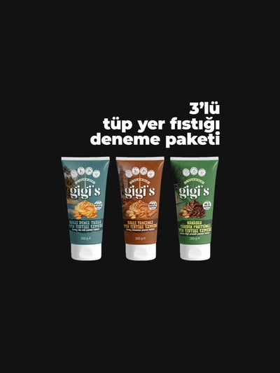 Gigi's 3'lü Tüp Yer Fıstığı Ezmesi Deneme Paketi