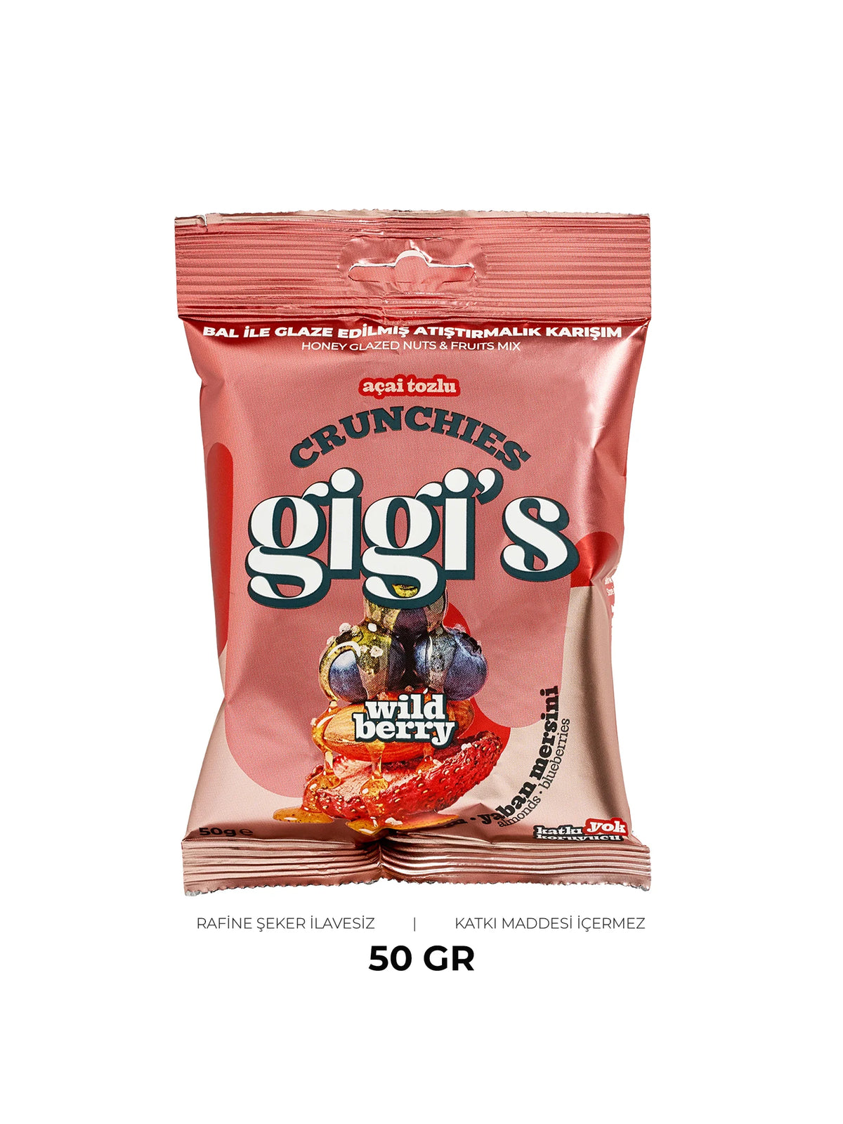 Gigi's Wild Berry Crunchie - Badem & Yaban Mersinli Çıtır Kuruyemiş 50 g – görsel 1