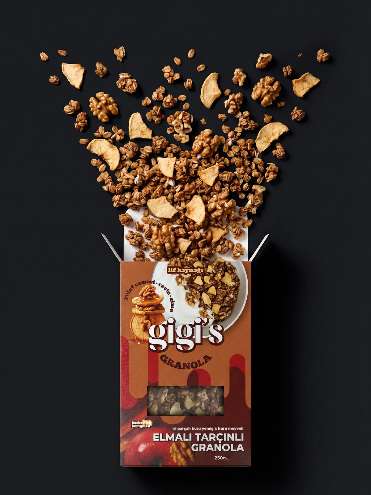 Gigi's Elmalı Tarçınlı Fırınlanmış Granola 250 g – görsel 4