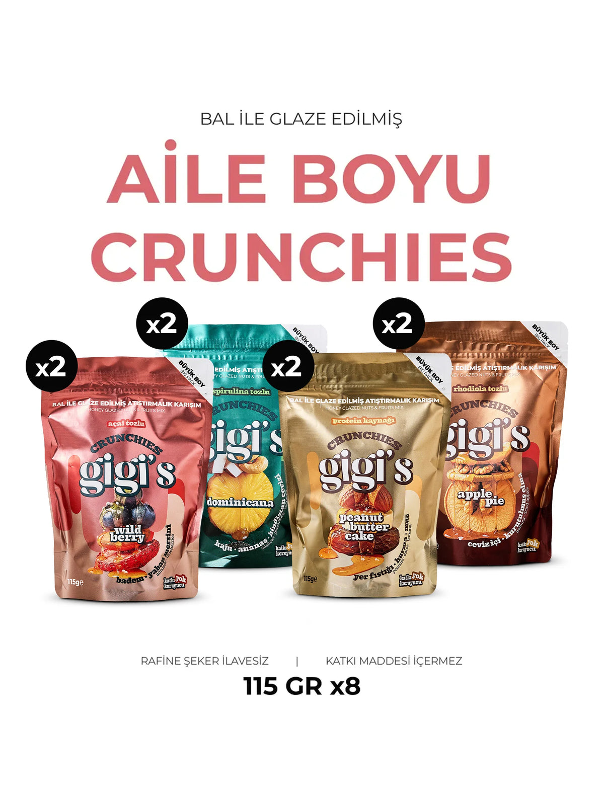 Aile Boyu Crunchies Paketi (115g x 8 Adet) – görsel 1