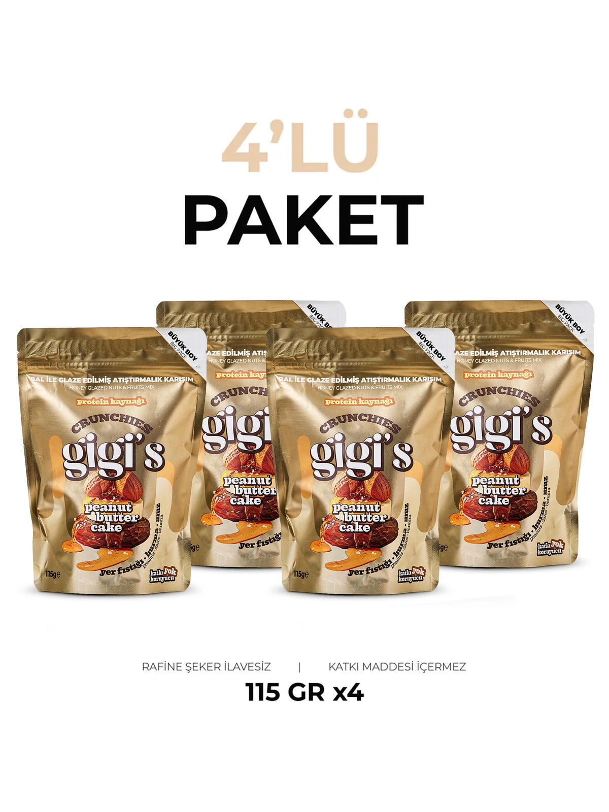 Peanut Butter Cake Crunchie 4'lü Stok Paketi (115g x 4) – görsel 1