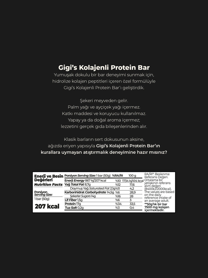 Gigi's Melties Yer Fıstıklı Kolajenli Yüksek Protein Bar 50 g – görsel 7