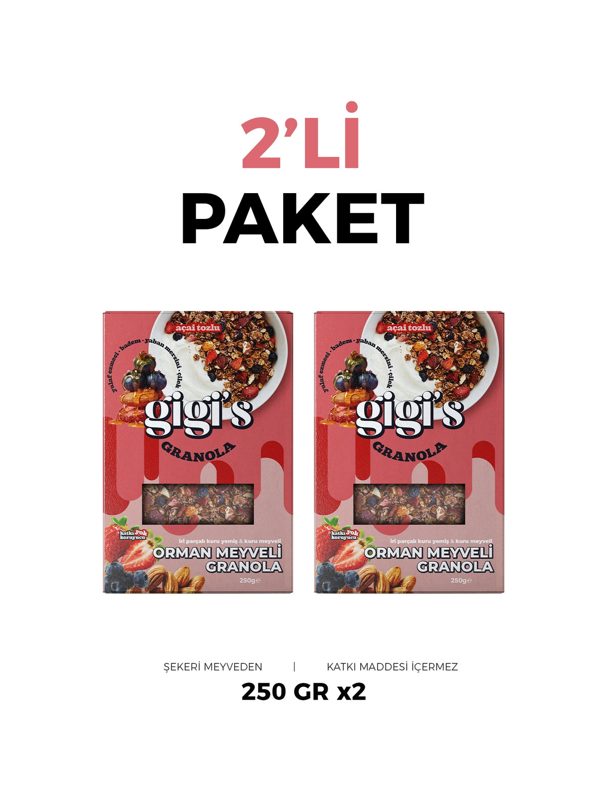 Açai Orman Meyveli Granola 2'li Paket (250g x 2) – görsel 1