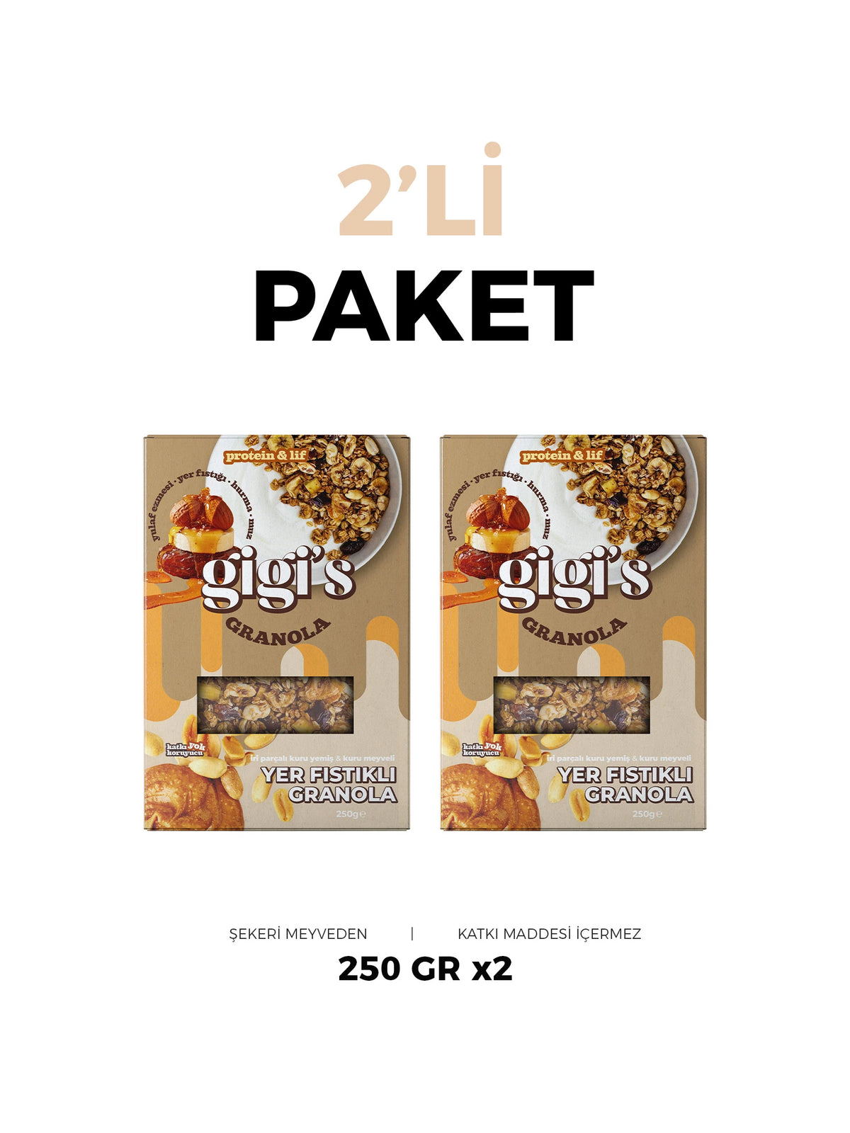 Yer Fıstıklı Granola 2'li Paket (250g x 2) – görsel 1