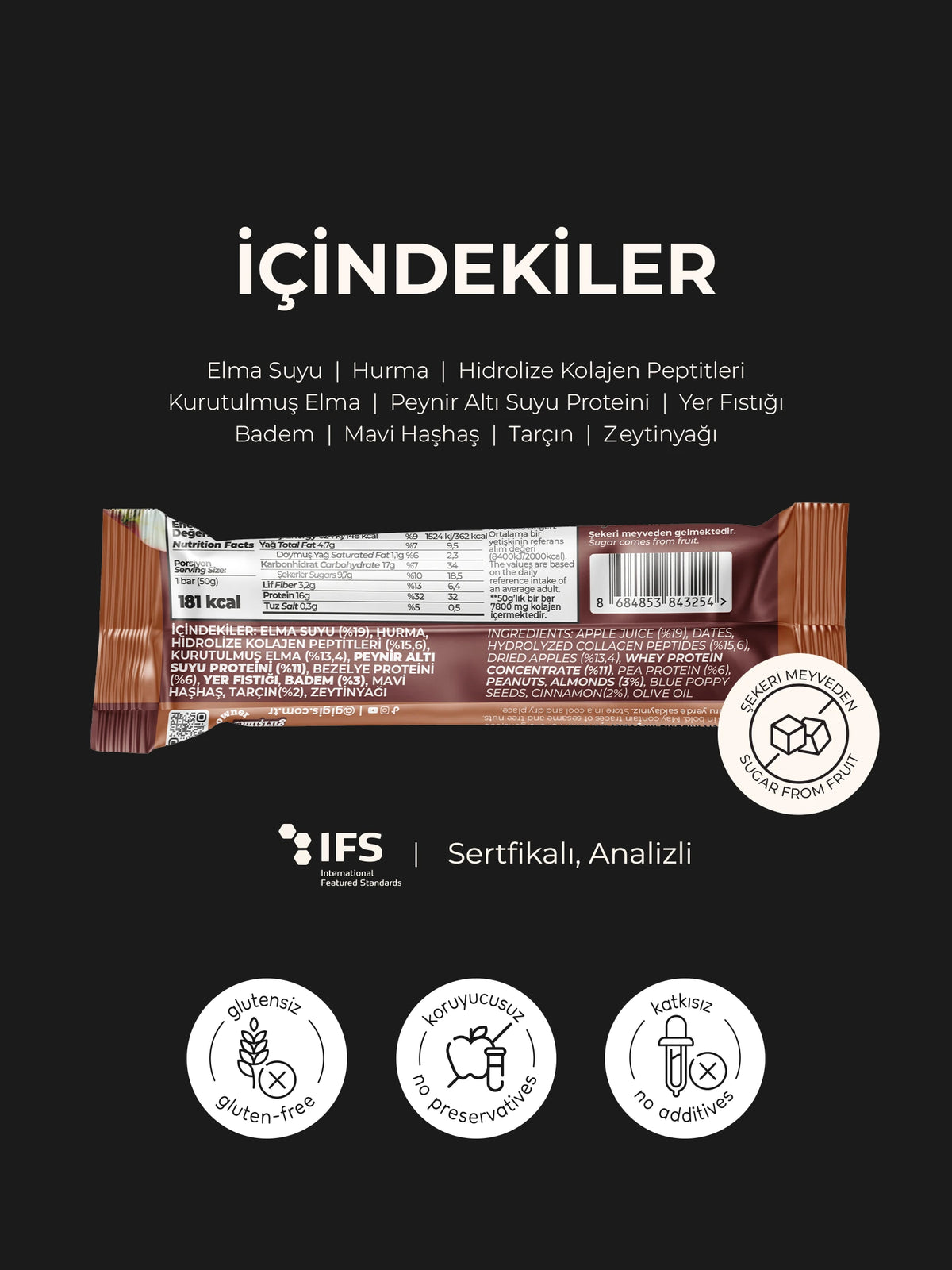 12'li Elmalı Tarçınlı Kolajenli Bar Paketi – görsel 3